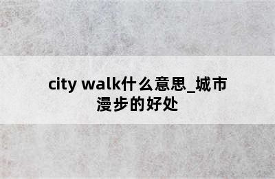 city walk什么意思_城市漫步的好处